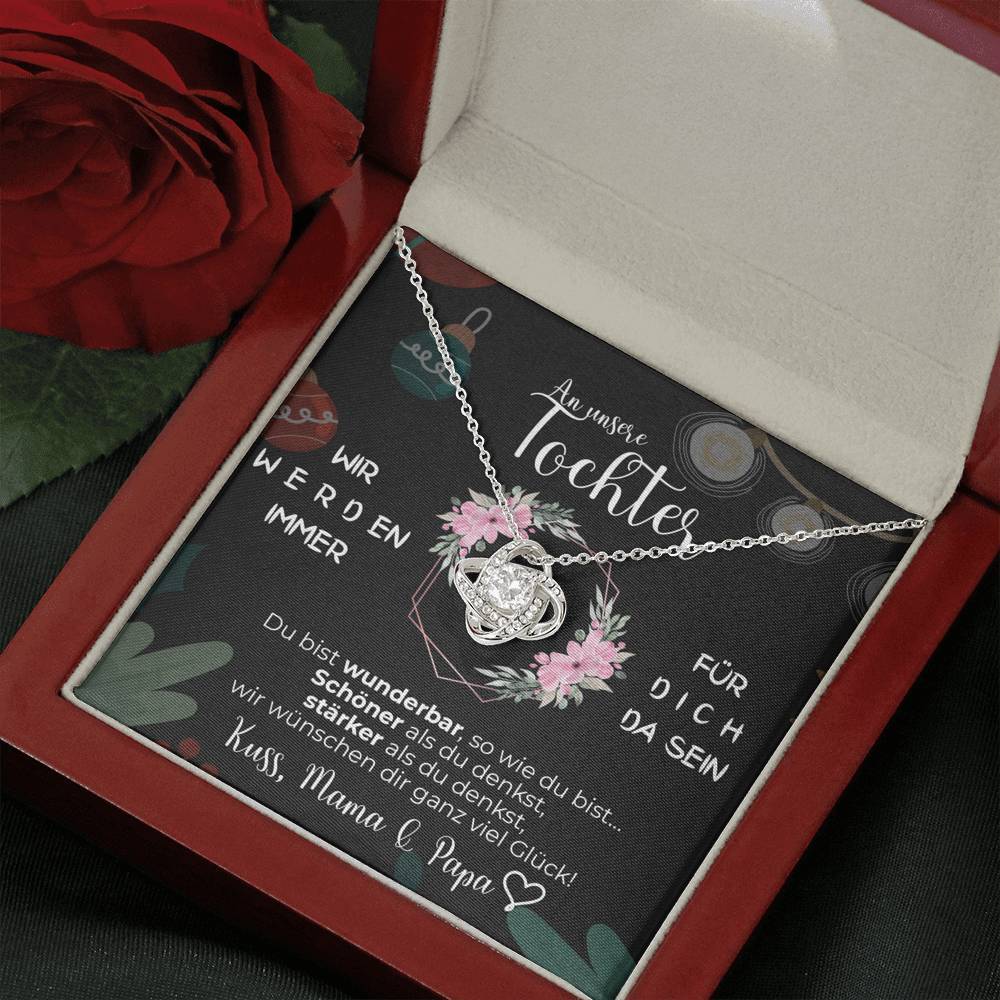 Weißgold Ausführung Halskette - An meine Tochter von Mama & Papa - Weihnachtsgeschenk