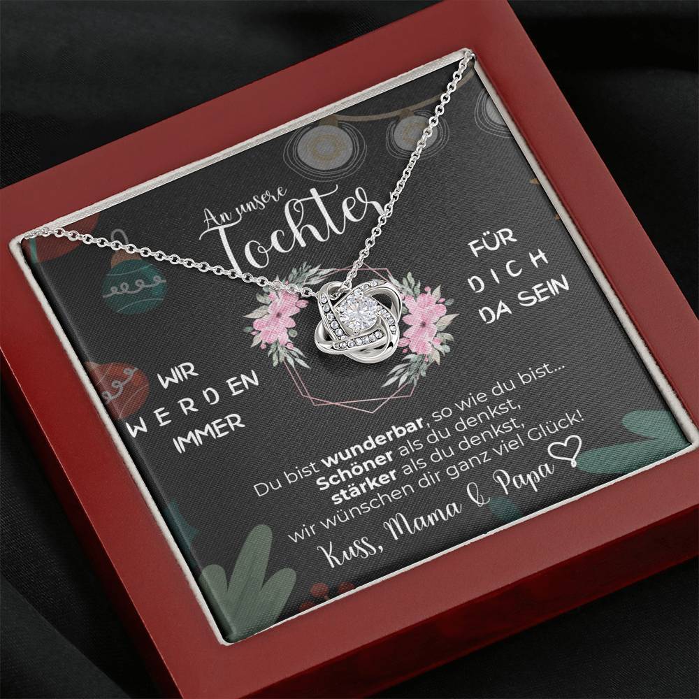 Weißgold Ausführung Halskette - An meine Tochter von Mama & Papa - Weihnachtsgeschenk